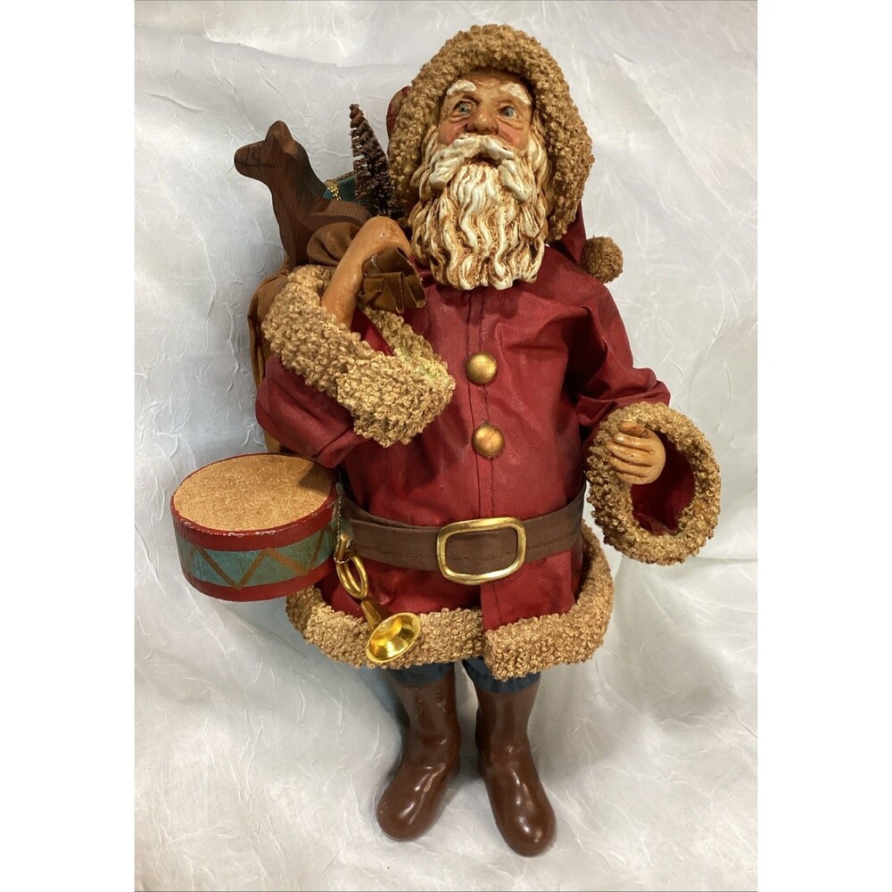 Kurt Adler Santa's World Paper Mache Santa Table Piece 10" Handcrafted Taiwan